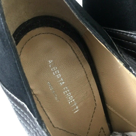 ALBERTA FERRETTI Pump Lace Up Bootie Suede Black - Picture 4 of 9